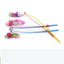 Load image into Gallery viewer, 10 Style Cat Toys Plastic Kitten Interactive Stick Funny Cat Fishing Rod Game Wand Feather Stick Toy Pet Supplies Cat Accessory