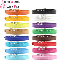 Load image into Gallery viewer, cat accesories Pink PU leather XS S M L XL safety name personalized chihuahua necklace Small cat leash cat harness cat collar