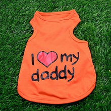 Load image into Gallery viewer, Pet Clothes "I Love Mommy" Printed Dog Cat Clothing Tee Shirts Summer Breathable Cotton T-shirt for Kitten Cats Puppy Small Dogs