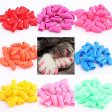 Load image into Gallery viewer, 20 Pcs Dog Cat Nail Caps Soft Silicone Anti-scratch Paw Nail Cover Puppy Claw Grooming Manicure Dog Cat Nail Grooming Supplies