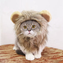 Load image into Gallery viewer, Halloween Funny  Pet Costume Cosplay Lion Mane Wig Cap Hat for Cat Xmas Clothes Fancy Dress with Ears Pet Dog Cats Product
