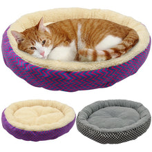 Load image into Gallery viewer, Soft Cat Bed House Round Bed Foldable Dog Sleeping Mat Cushion Nest Warm Kennel Pet Mat Puppy Nest Hide Burger Bread Winter
