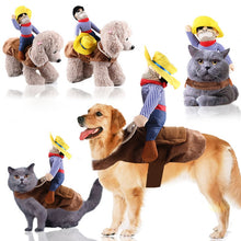 Load image into Gallery viewer, Dog clothes cat Santa Claus supplies pet riding equipment dress Halloween funny small medium dog leotard coat clothes role play
