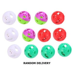 10/18 Pcs Colourful Pet Cat Kitten Play Balls With Jingle Lightweight  Bell Pounce Chase Rattle Toy  For Cat