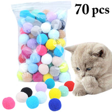 Load image into Gallery viewer, Cute Funny Cat Toys Stretch Plush Ball 0.98in Cat Toy Ball Creative Colorful Interactive Cat Pom Pom Cat Chew Toy Dropshipping
