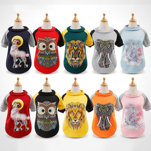 New Pet Cat Clothes Winter Pet Coats Jacket Hoodies Print Pattern Warm Puppy Kitten Costume For Chihuahua Yorkshire @HE