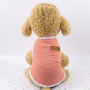 Cute Pet Clothes Striped Cat Clothing Soft Summer Vest Cat Clothes for Cat Kitten Shirt Pet T-shirt Cat Costume Small Dog Clothe