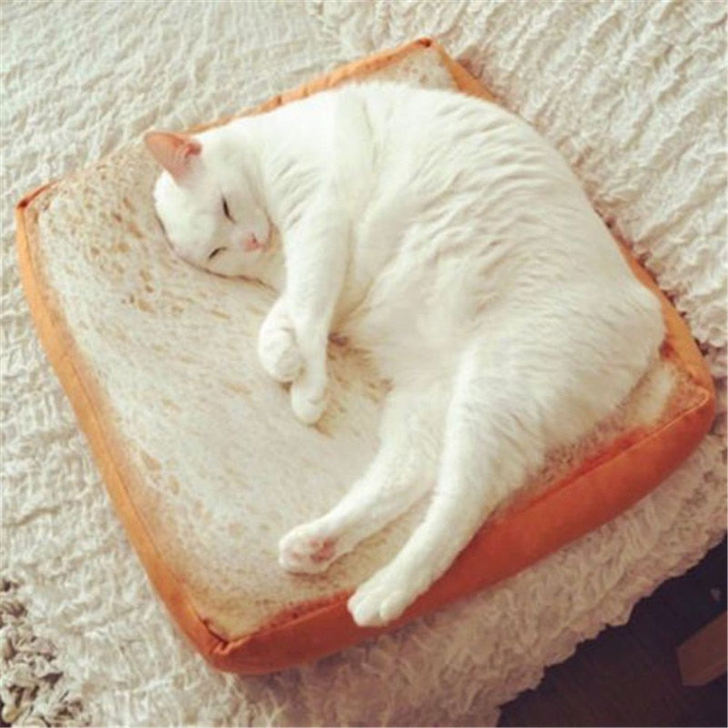 Toast Bread Cat Pillow Dog Pet Supplies Bed Mat Soft Cushion Plush Seat Gifts CB