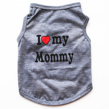 Load image into Gallery viewer, I LOVE MY MOM Design Summer Pets Puppy Small Dog Cat Pet Kitten Clothes Vest Lovely Pet T-Shirt Apparel Costumes 3 Colors
