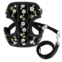 Load image into Gallery viewer, Cute Cat Puppy Harness Vest Printed Mesh Pet Kitten Cat Harness and Leash Set Adjustable Walking Lead For Small Medium Dogs Cats
