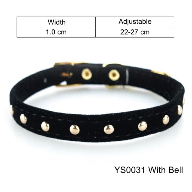 Cat Collar With Bell Safety Cat Collars Puppy Dog Collar For Cats Small Dogs Kittens Solid Pet Collar Chihuahua Products YS0032