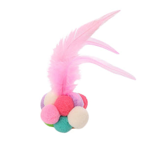 1pcs Pet Supplies Cats Toy Catnip Ball Sound Squeak Toy Colorful Plush Feather Bell Funny Cat Toys for Cat Kitty Cheap Toys 30