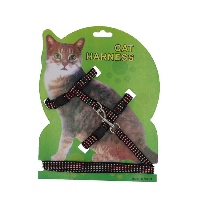 Hot Sale 4 Colors Cat Harness And Leash Nylon Products For Animals Adjustable Pet Traction Harness Belt Cat Kitten Halter Collar