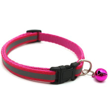 Load image into Gallery viewer, Reflective Charm and Bell Cat Collar Safety Elastic Adjustable with Soft Velvet Material 12 colors pet Product small dog collar
