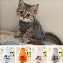 Load image into Gallery viewer, Pet Clothes &quot;I Love Mommy&quot; Printed Dog Cat Clothing Tee Shirts Summer Breathable Cotton T-shirt for Kitten Cats Puppy Small Dogs
