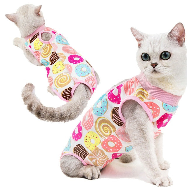 Cat Clothes Surgical Recovery Suit for Abdominal Wounds Skin Diseases After Surgery Wear E-Collar Alternative for Puppy Pet Dogs