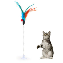 Load image into Gallery viewer, Cat Interactive Toy Stick Feather Wand With Small Bell Mouse Cage Toys Plastic Artificial Colorful Cat Teaser Toy Pet Supplies
