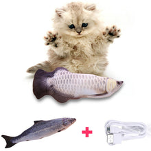 Load image into Gallery viewer, 30 cm eletrônico brinquedo do gato do animal de estimação brinquedos de peixes de simulação de carregamento usb elétrico para o gato do cão mastigando jogando mordendo suprimentos dropshiping
