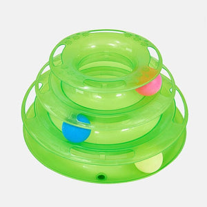 Three Levels pet cat toy Tower Tracks Disc cat Intelligence Amusement triple  disc cat toys ball Training Amusement plate