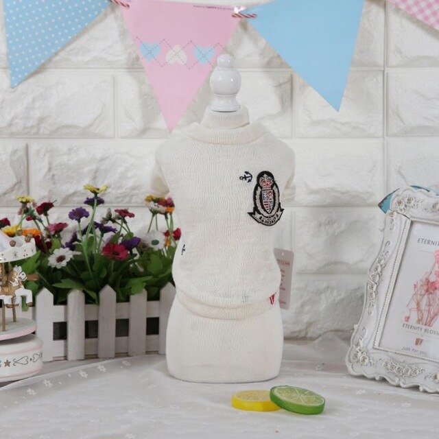 Cat Dog Hoodies Badge Anchor Knitted Shirt Teddy Yorkie Clothes for Dogs Vests Dog Clothing Pet Cat Products Spring Petstyle