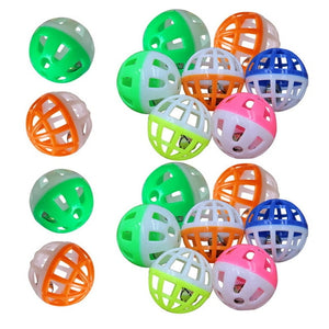 10/18 Pcs Colourful Pet Cat Kitten Play Balls With Jingle Lightweight  Bell Pounce Chase Rattle Toy  For Cat