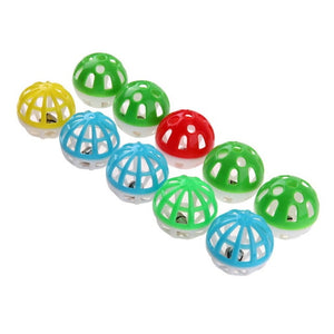 10/18 Pcs Colourful Pet Cat Kitten Play Balls With Jingle Lightweight  Bell Pounce Chase Rattle Toy  For Cat