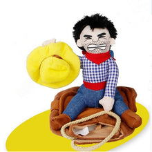 Load image into Gallery viewer, Funny Pet Cat Dog Costumes Dog Apparel Clothes For Halloween Cosplay Western Cowboy Riding Costumes Jacket Cloak Dog Accessories
