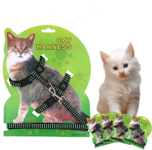 Hot Sale 4 Colors Cat Harness And Leash Nylon Products For Animals Adjustable Pet Traction Harness Belt Cat Kitten Halter Collar