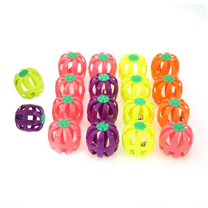 10/18 Pcs Colourful Pet Cat Kitten Play Balls With Jingle Lightweight  Bell Pounce Chase Rattle Toy  For Cat