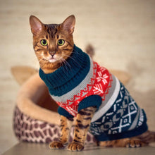 Load image into Gallery viewer, Snowflake Sphinx Cat Sweater Knitwear Pet Jumper Coat Dogs Cat Christmas  Clothes for Small Pet XS S M L XL XXL
